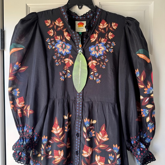 🥭FARM RIO Winter Garden Floral Print Long Sleeve Dress - Picture 13 of 13